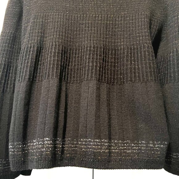 Nine West Bolero Bell Sleeves Crop Jacket/Cardigan Sweater-Black/Copper-Large - Picture 8 of 16